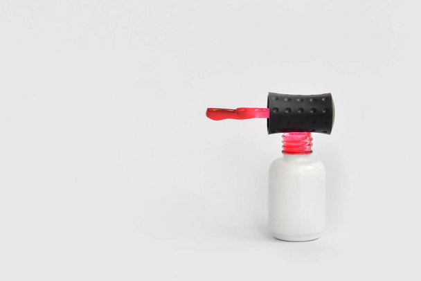 nail polish and gel for nails on a white background - Fotografie, Obrázek