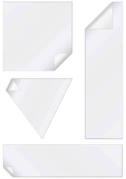 Vektoros illusztráció beállítása nyomatlanul matrica hámozott sarokkal - Vektor, kép