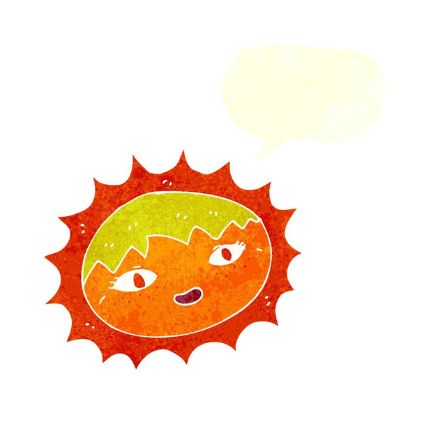 cartoon pretty sun with speech bubble - Vektor, kép