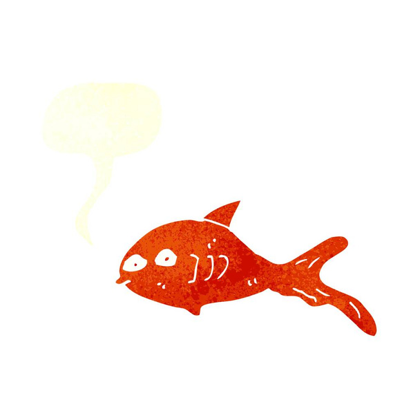 cartoon fish with speech bubble - Vektor, obrázek