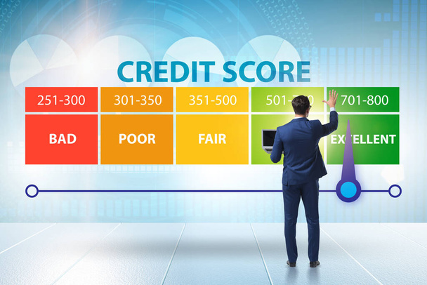 Businessman in credit score concept - Zdjęcie, obraz
