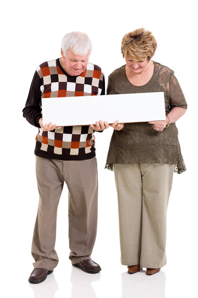 emerytów para gospodarstwa białe transparent - Zdjęcie, obraz