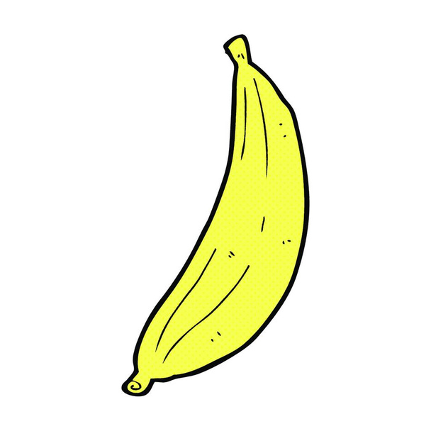 retro comic book style cartoon happy banana - Вектор,изображение