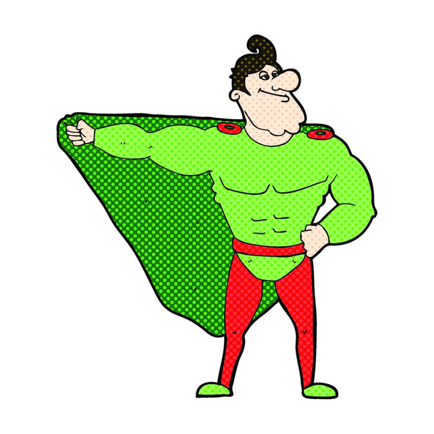 funny retro comic book style cartoon superhero - Вектор, зображення