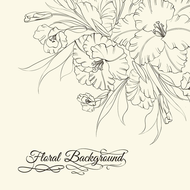Iris floral card. Vector illustration. - Vettoriali, immagini