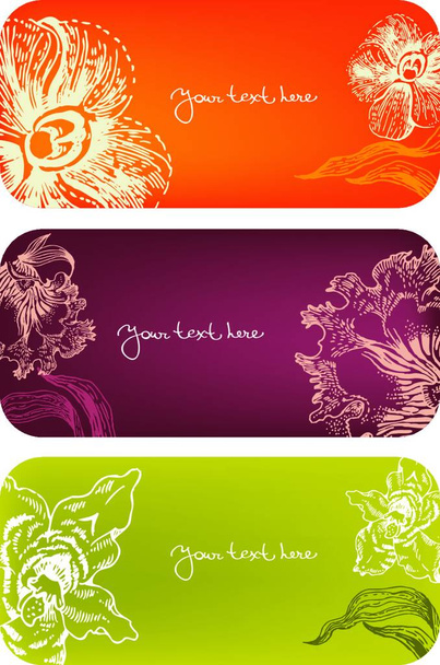 Set of floral banners, vector  - Vector, imagen