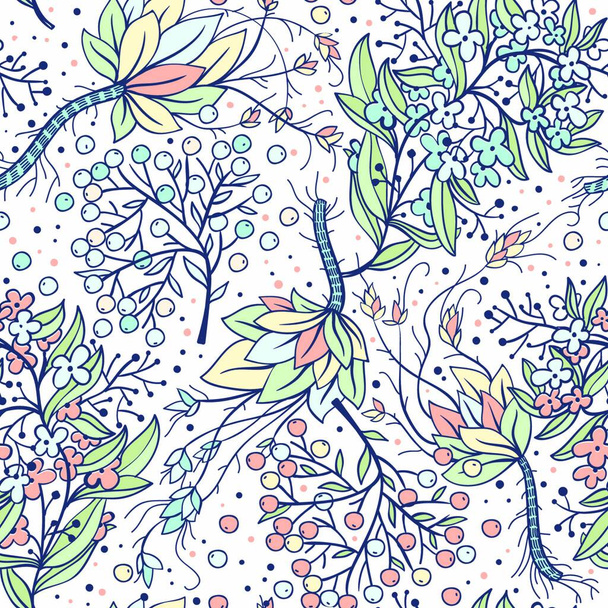 vector floral seamless texture. hand drawn vector  pattern. - Вектор, зображення