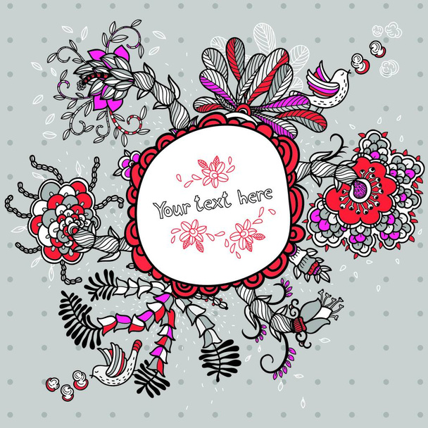 abstract vector floral frame - Vector, afbeelding