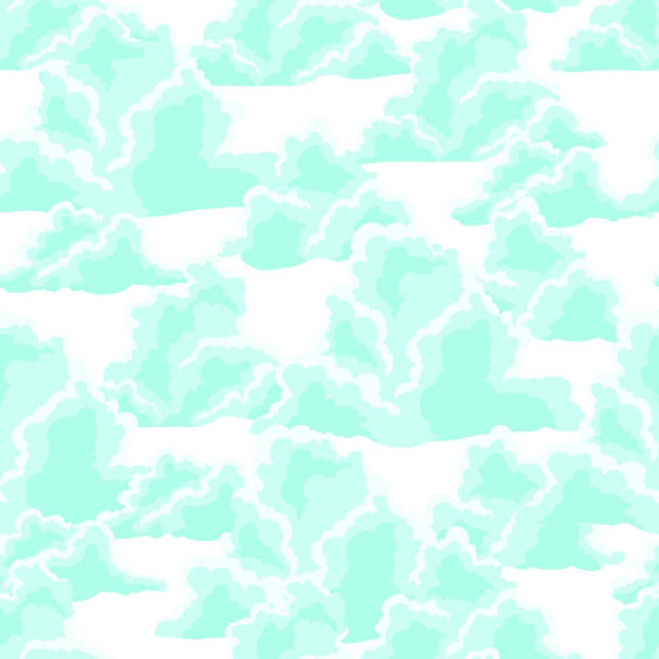 Blue sky seamless pattern with curly clouds. Blue sky seamless pattern with curly clouds. - Вектор, зображення