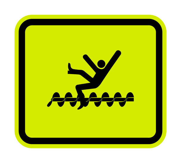 Warnung freigelegte rotierende Teile verursachen Dienstverletzung oder Todessymbol-Zeichen isoliert auf weißem Hintergrund, Vektor-Illustration  - Vektor, Bild