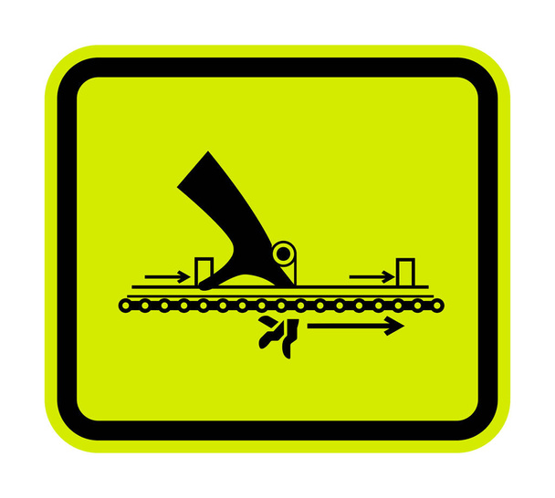 Warnung bewegliches Teil Ursache Verletzung Symbol Zeichen isoliert auf weißem Hintergrund, Vektor-Illustration  - Vektor, Bild