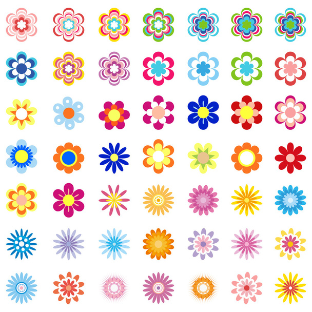 Ensemble de fleurs vectorielles - Illustration
 - Vecteur, image