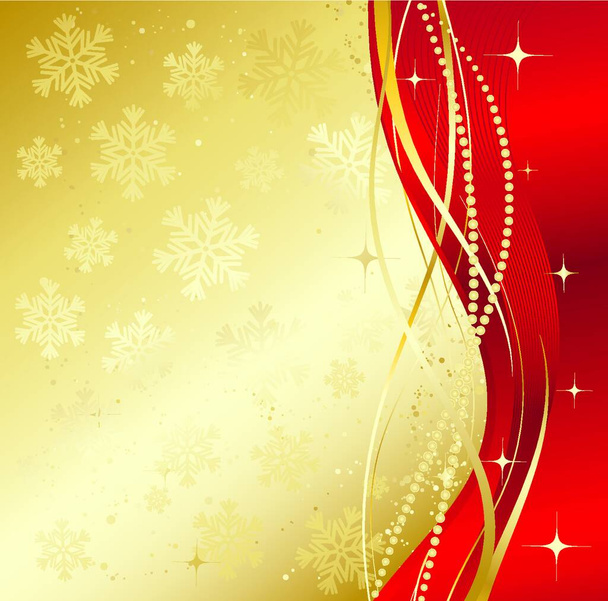 Red christmas abstract background. . Red and gold abstract background. Christmas background with  snowflakes - Vettoriali, immagini