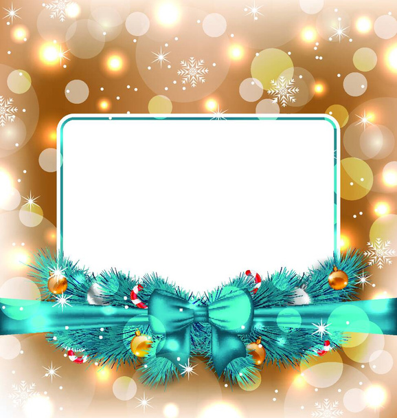 Illustration greeting elegant card with Christmas decoration - vector - Vektori, kuva