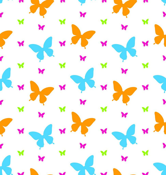 Illustration Seamless Pattern with Colorful Butterflies, Repeating Backdrop - Vector - Vector, Image