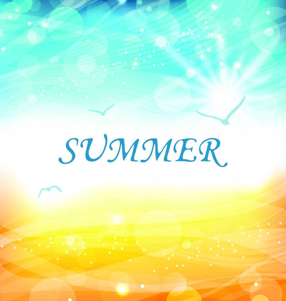 Illustartion Summer Holiday Background, Glowing Wallpaper - Vector - Vector, Image