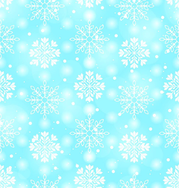 Illustration Seamless Texture with Variation Snowflakes, Holiday wallpaper - Vector - Vettoriali, immagini
