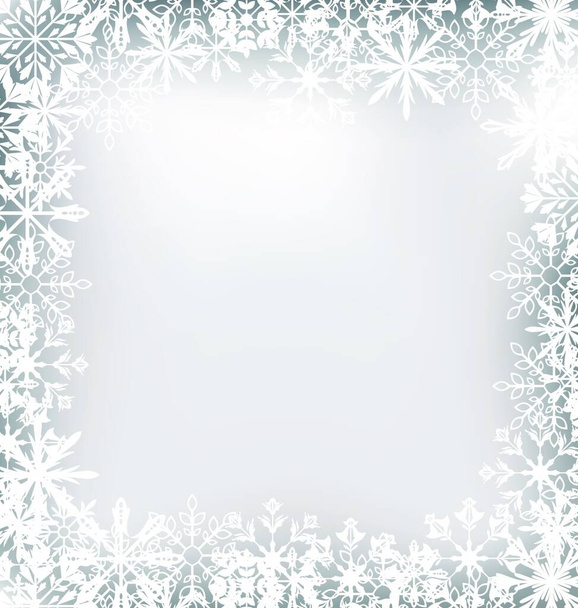 Illustration Frozen Frame Made of Snowflakes for Merry Christmas - Vector - Вектор,изображение