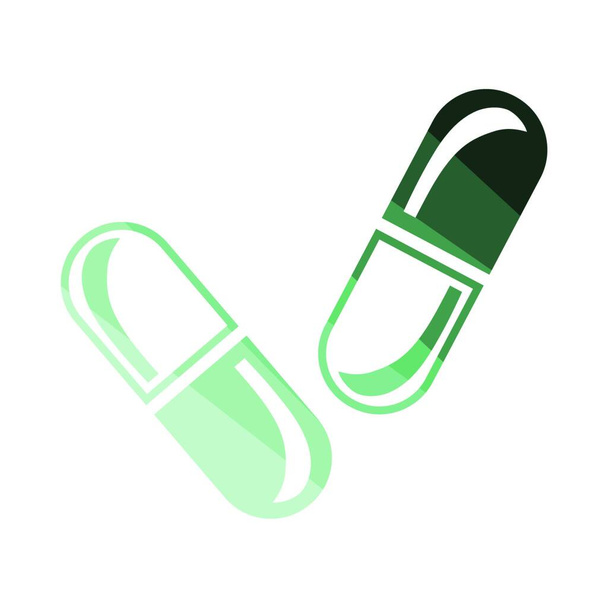 Pills icon. Flat color design. Vector illustration. - Vektor, kép