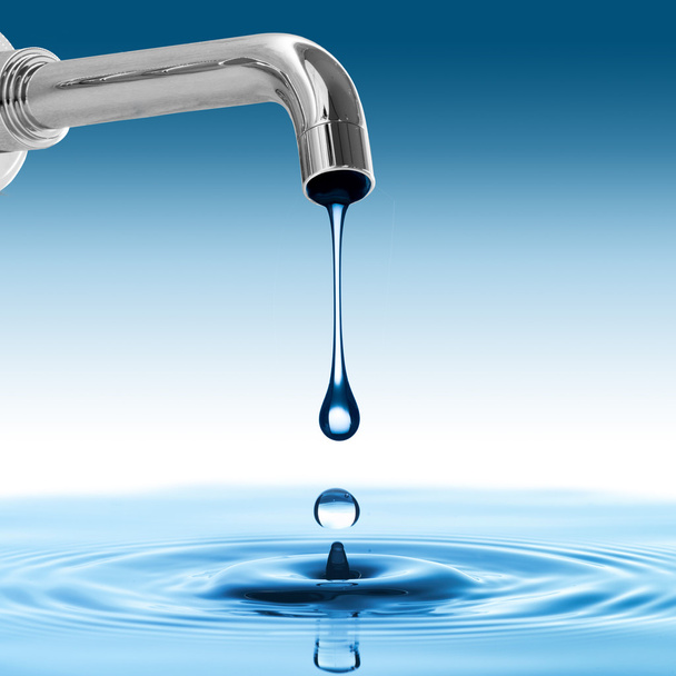 Water drop from water tap. - Valokuva, kuva