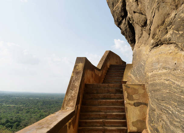 Sigiriya Rock is an ancient fortress in Sri Lanka. Sigiriya is a UNESCO World Heritage Site. This is located in Dambulla Sri Lanka - Photo, Image