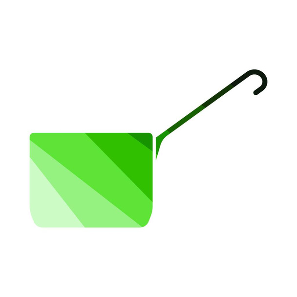 Kitchen pan icon. Flat color design. Vector illustration. - Vektör, Görsel