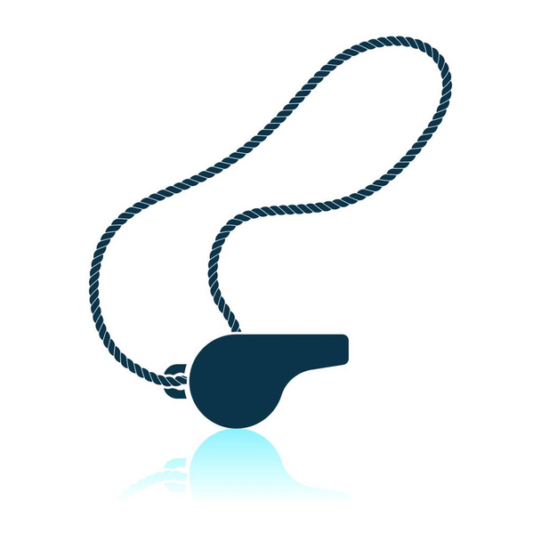 Whistle On Lace Icon. Shadow Reflection Design. Vector Illustration. - Διάνυσμα, εικόνα