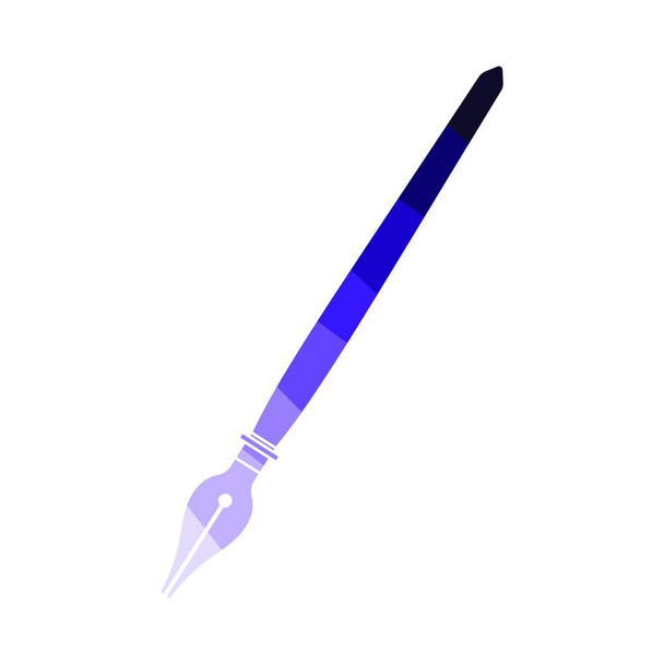 Fountain Pen Icon. Flat Color Ladder Design. Vector Illustration. - Vector, Imagen