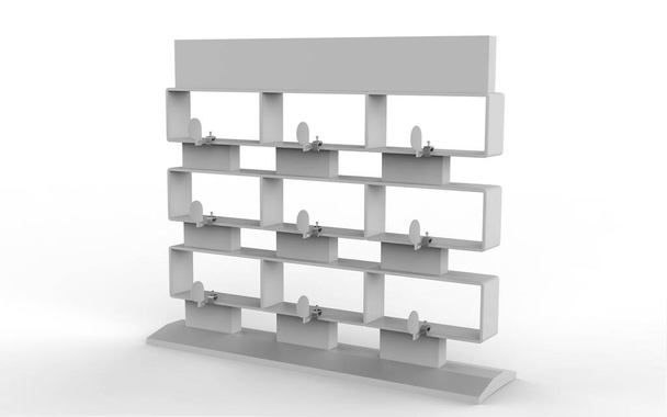 półka-korek lub półka Wobbler na białym tle. 3D ilustracja  - Zdjęcie, obraz