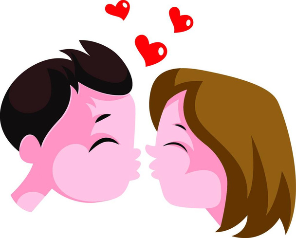 Young boy and a girl in love illustration vector on white background - Vektor, obrázek