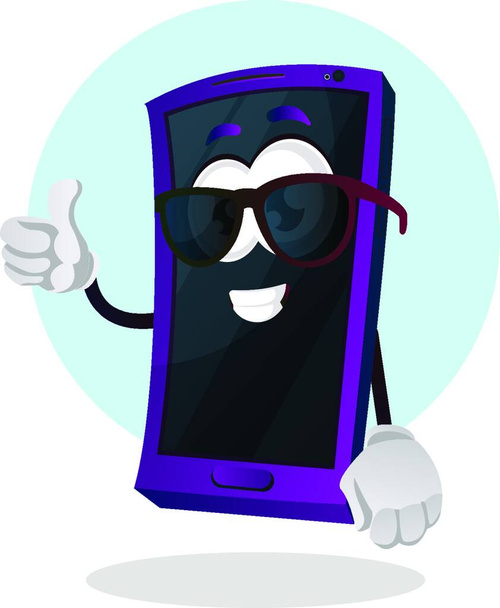 Mobile with a thumb up illustration vector on white background - Vektor, Bild