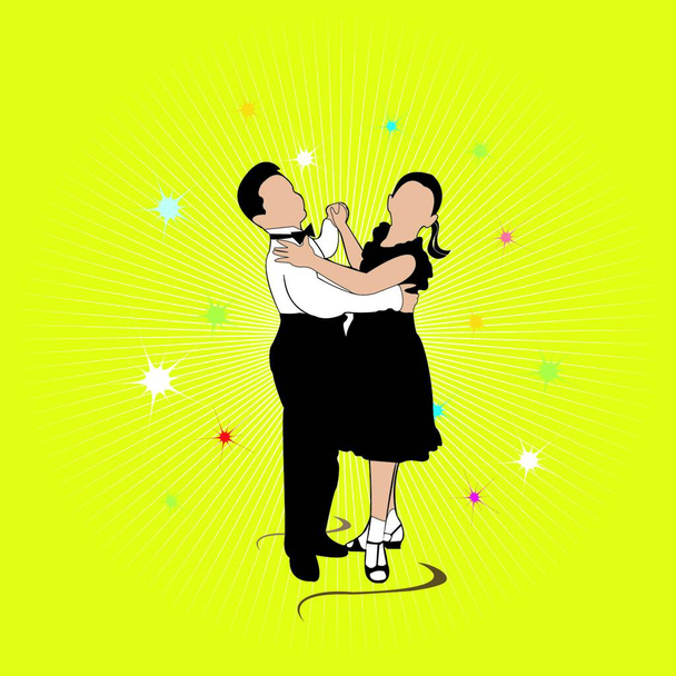The image of the dancing boy and the girl - ベクター画像