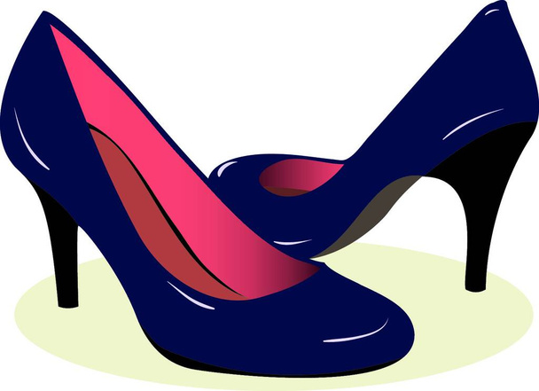 blue high heel shoes. Vector illustration. White background - Vetor, Imagem