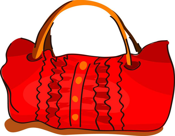 Vector cartoon bag in red on a white background - Вектор, зображення