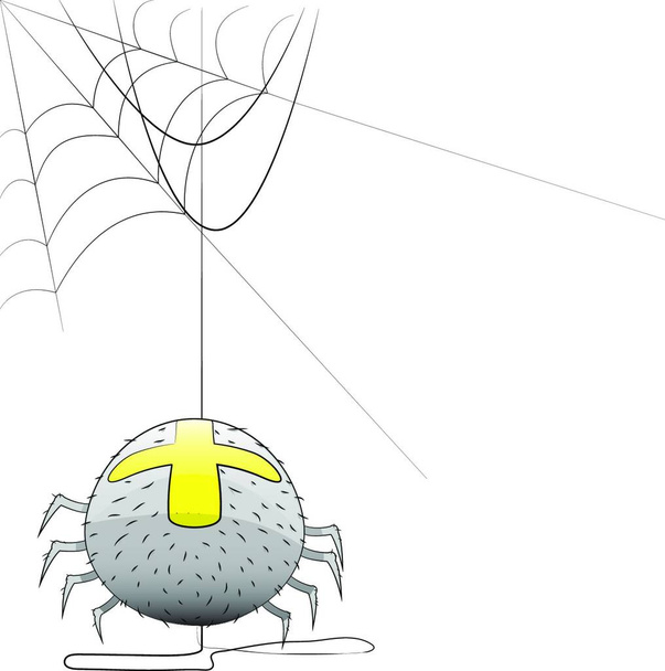 Vector spider with a cross and the web. Illustration for Halloween - Vector, afbeelding