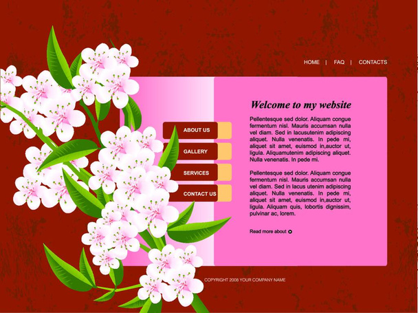 Website Template, easy to use in adobe Photoshop, Flash or Illustrator to export it to HTML format, just edit or replace text and add your sub pages. - Vetor, Imagem