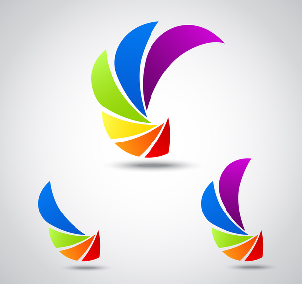 Set logo business . colorful shutter - Vetor, Imagem