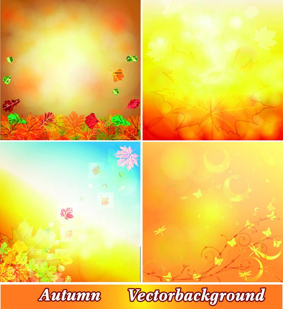 set of autumn leaves. vector illustration - Vector, Image