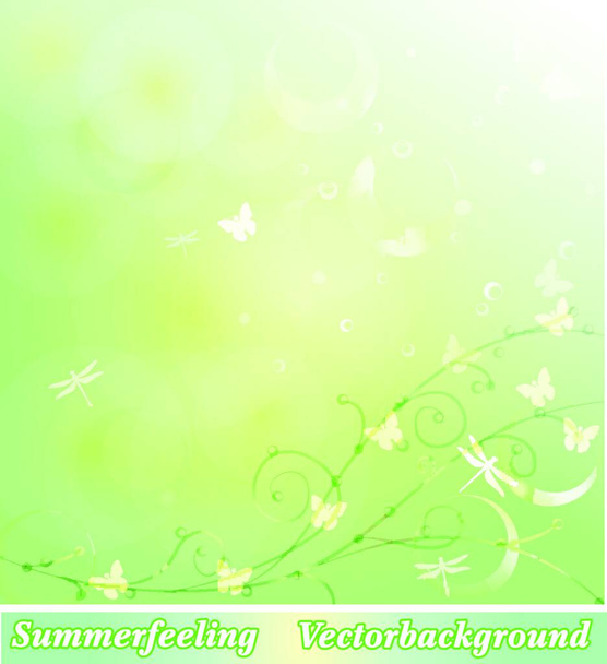 background butterflies in summer pastel - Vector, Imagen