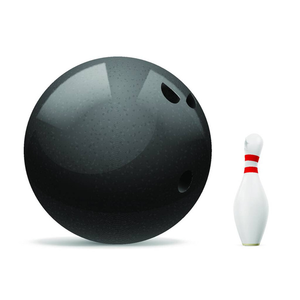 Big black ball scares a small white skittle. - Вектор,изображение