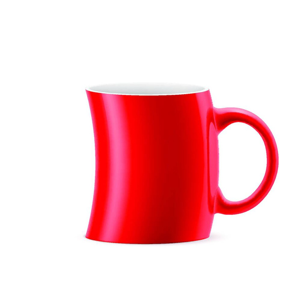 Red       curve cup of something is on white background - Vettoriali, immagini