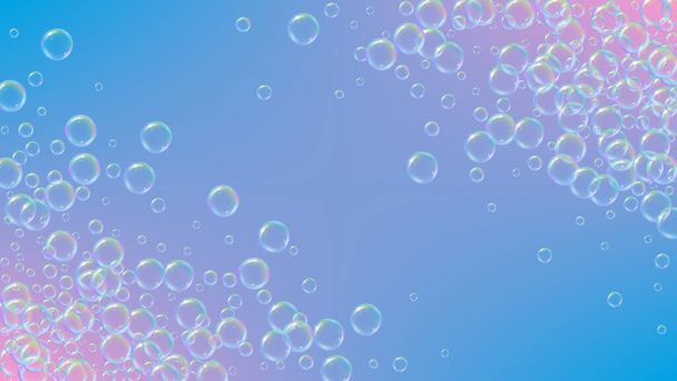 Cleaning foam. Soap bubble. Detergent suds for bath. Shampoo. - Διάνυσμα, εικόνα