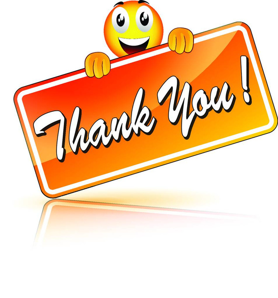 Vector illustration of thank you icon with comic character face - Διάνυσμα, εικόνα