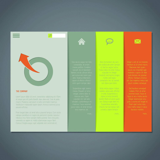 Website template with simplistic but colorful design - Vektori, kuva