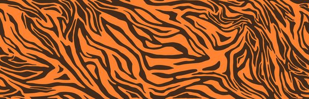 Тигр или зебра мех повторяющейся текстуры. Нашивки из кожи животных, обои из джунглей. Бесшовный векторный шаблон
 - Вектор,изображение