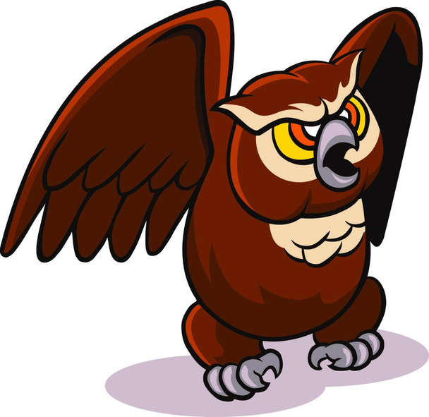 Vector illustration of brown owl.  - Вектор,изображение