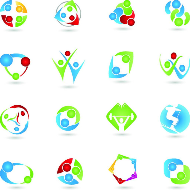 people logo,team,partnership - Vector, afbeelding