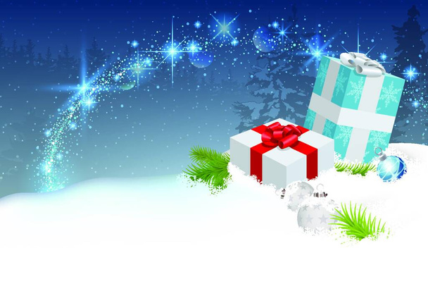 Christmas Surprise with Sparkling Effect - Background Illustration, Vector - Vektor, Bild