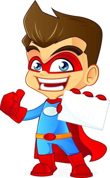 Cartoon illustration of a superhero - Vektör, Görsel