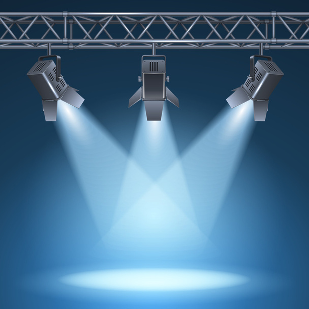 Stage with lights - Vector, Image